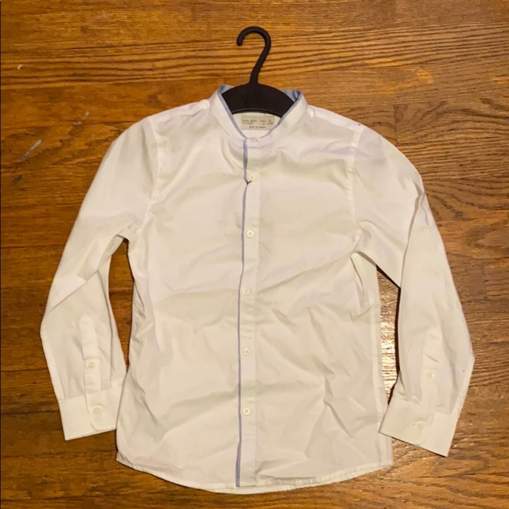 Brand NEW ZARA BOYS WHITE BUTTON DOWN SHIRT SZ 8